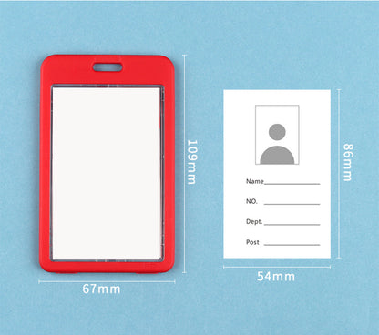 Plastic Vertical Badge Holder With Retractable Lanyard