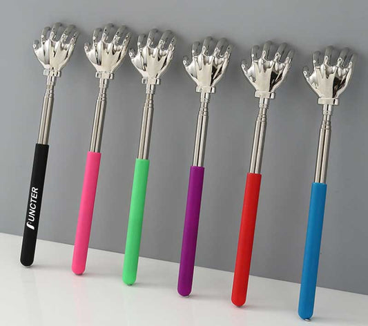 Telescoping Stainless Steel Back Scratcher W/ Soft Foam Handle for Itch Relief