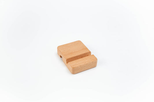 #862 Beech Wood Cuboid Shape Double Side Using Phone Stand