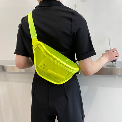 PVC Waist Bag Fanny Pack W/Two Zipper Pockets