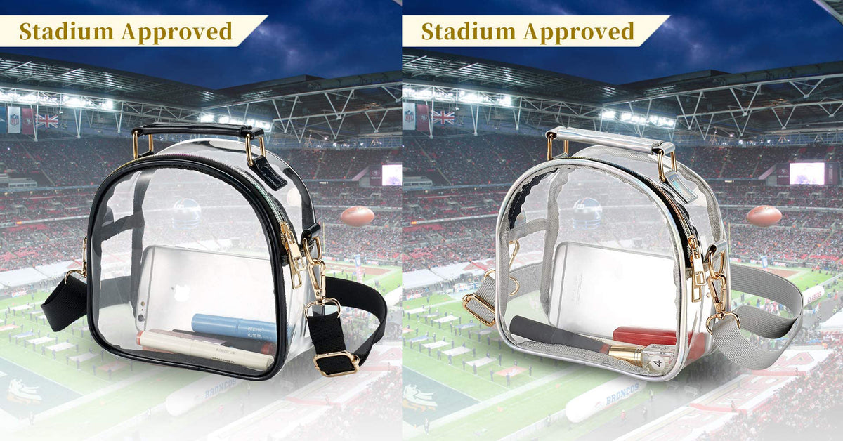 Women's PVC Transparent Clutch Clear Purse Crossbody Bag with Adjustable Strap Stadium Approved Bag