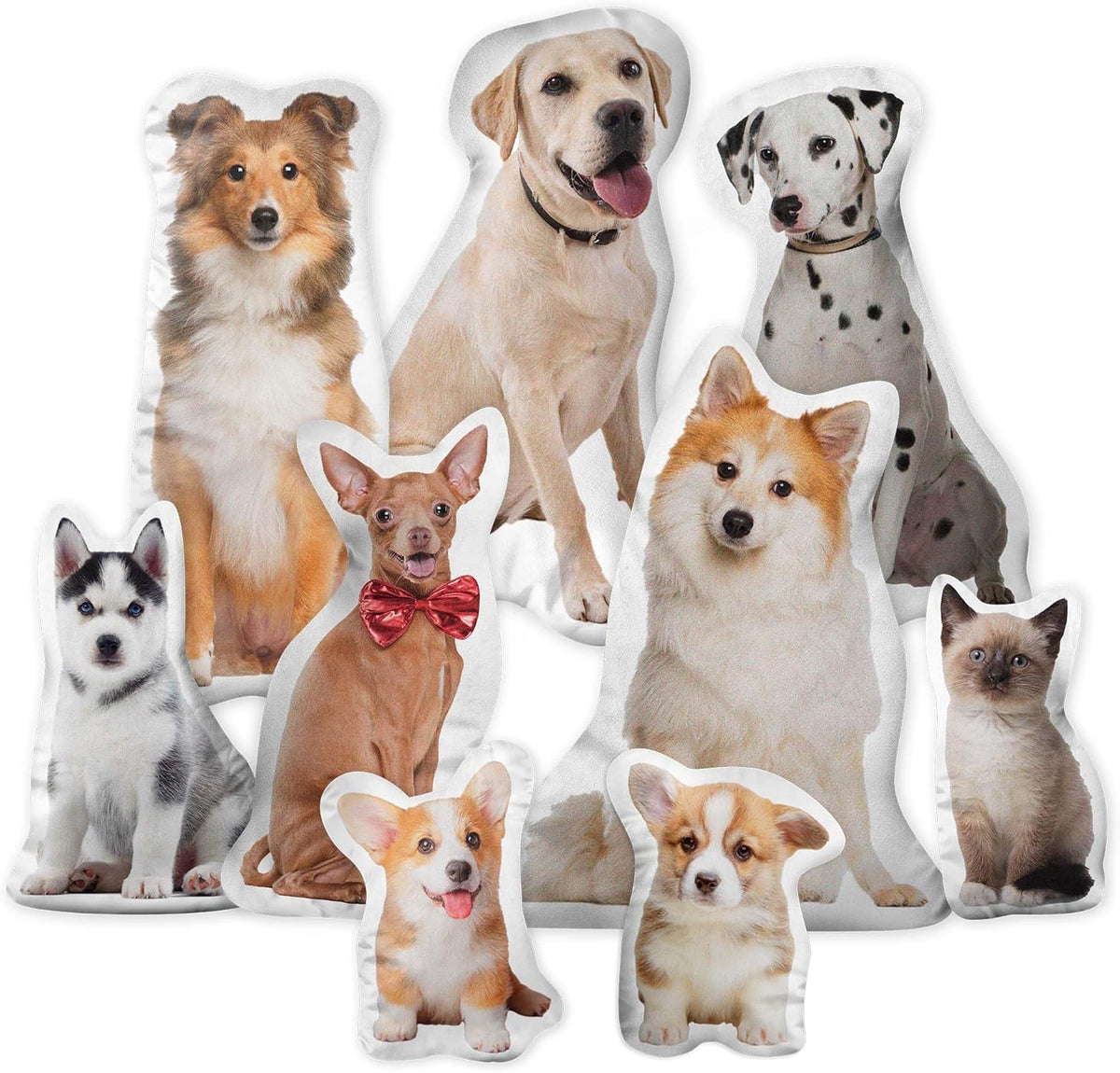 15'' to 20" Custom Pet Pillow with Photo Personalized Photo Shaped Dog Cat Face Pillow