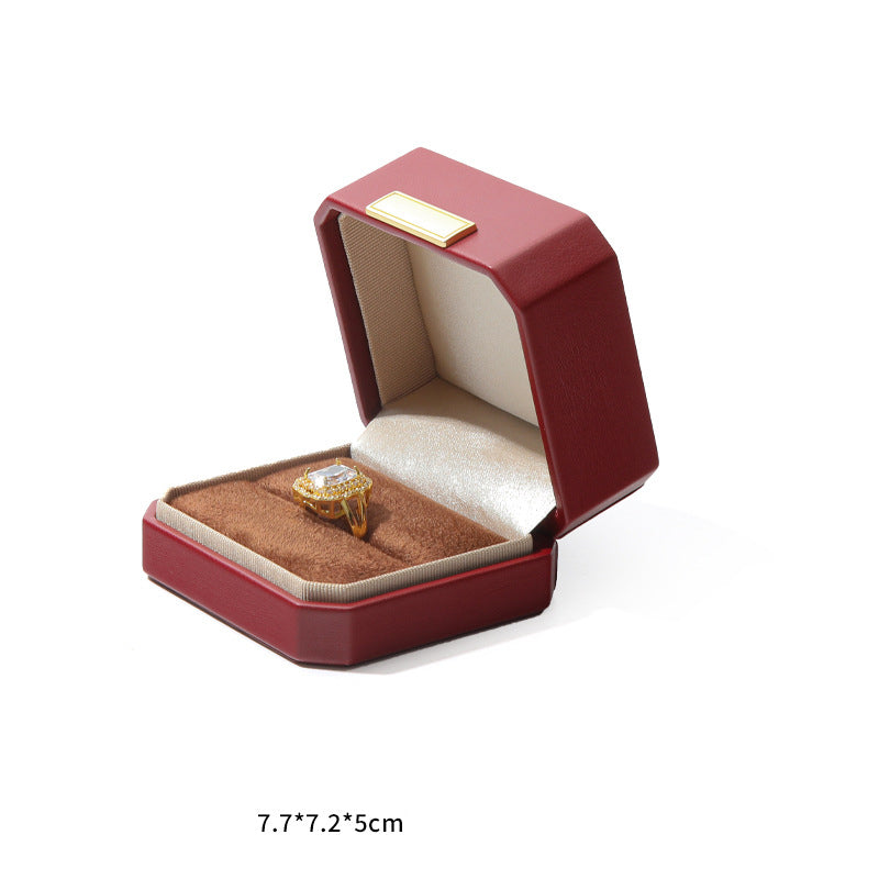 Octagonal Jewelry Boxes PU Leather Jewelry Finger Rings Boxes Jewelry Case for Rings