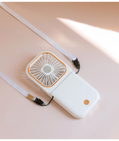 3 Levels Speed Folding Handheld Fan Rechargeable Mini Fan Phone Holder With Lanyard