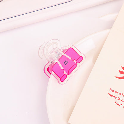 Dovetail Clamp Acrylic Album Memo Clip Bag Binder Sealing Clip Food Bag Clamp-Two Sides Printing