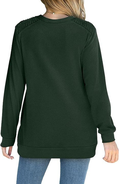 Women's Basic Casual Tee Crewneck Long Sleeve Plain Shirt