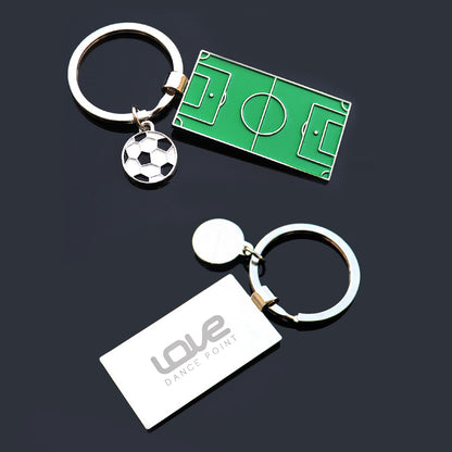 Classic Soccer Field Key Chain Ring