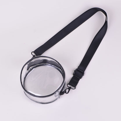 PVC Transparent Shoulder Bag Clear Bag Crossbody Bag W/Strap Stadium Approved Bag(Size M)