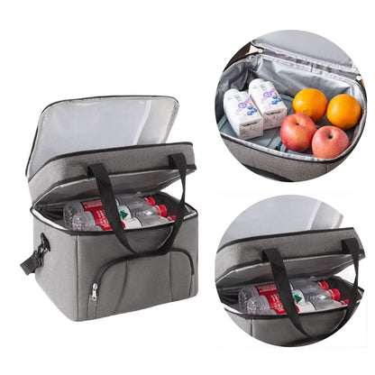 10L Dual Layer Insulated Cooler Portable Leakproof Thermal Lunch Tote