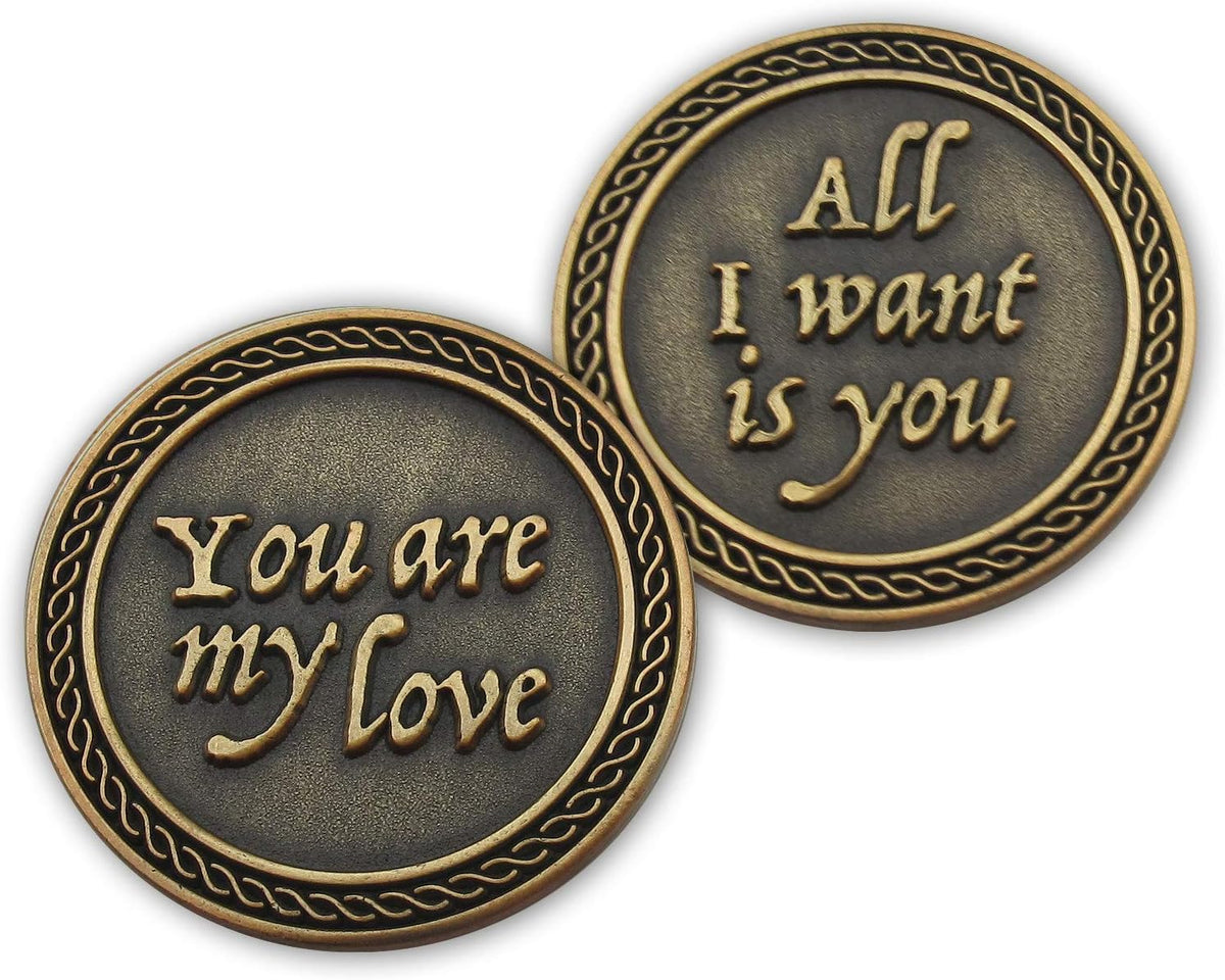 Custom Romantic Love Expression Antique Gold Plated Pocket Coin Love Gift Commemorative Coins