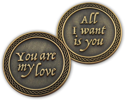 Custom Romantic Love Expression Antique Gold Plated Pocket Coin Love Gift Commemorative Coins