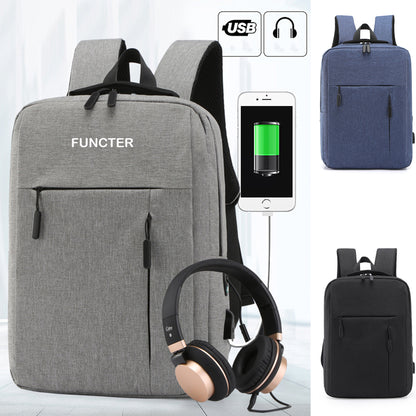 Laptop Backpack Computer Backpack With Charging Port With Hole For Wired Earbuds