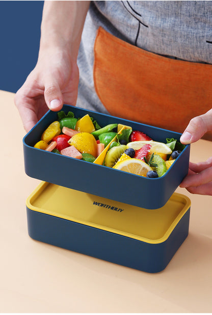 1440ml PP Material Bento Box Multi-layer Sealing Combination Basket Picnic Lunch Box(2 layer)