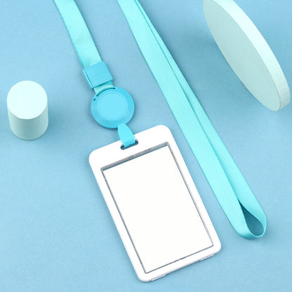 Plastic Vertical Badge Holder With Retractable Lanyard