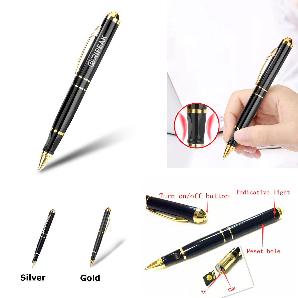 8GB Pen Digital Voice Activated Recorder Portable USB Audio/Sound Recording Device