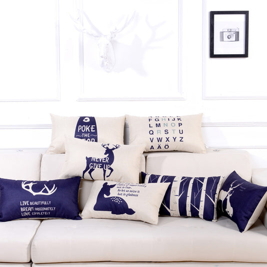 Full Printed 11.8 x 19.7" Premium Square Linen Throw Pillowcase With Hidden Zipper