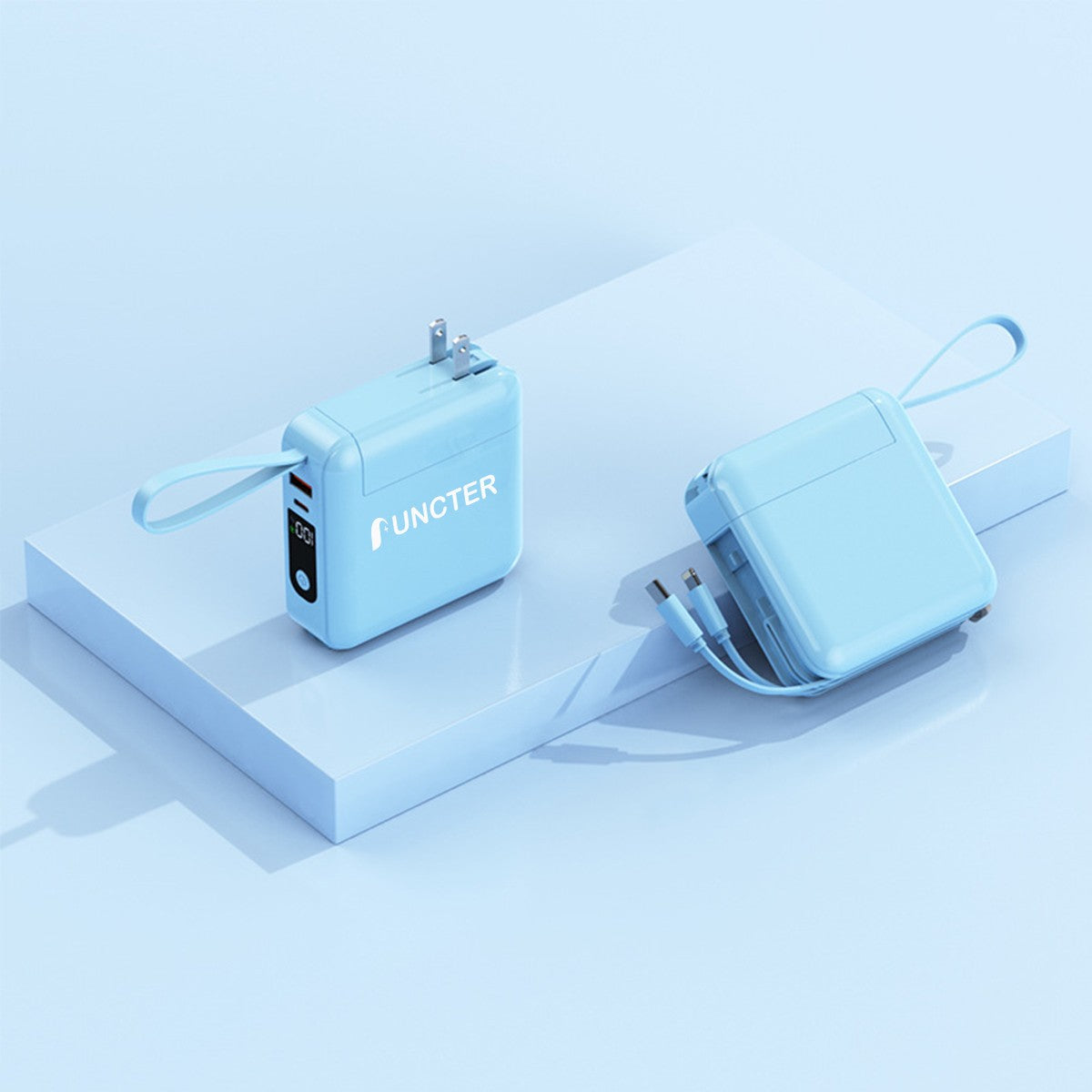 AC Plug Power Bank Fast Charging Power Bank 10000 mAh W/ Hanging Lanyard