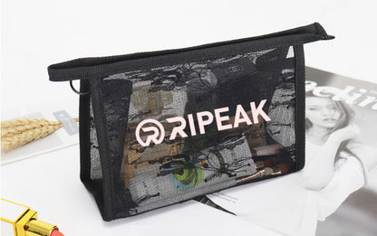 Non-waterproof Lace Toiletry Pouch Bag Mesh Makeup Bag Transparent Pouch(Medium)