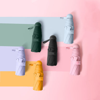5 Fold Travel Lightweight Portable Pocket Mini Capsule Umbrella Manual Open 8 Panels Umbrella