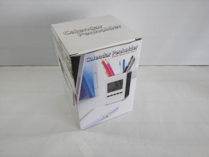 Creative Digital Thermometer Pen Holder Calendar Clock