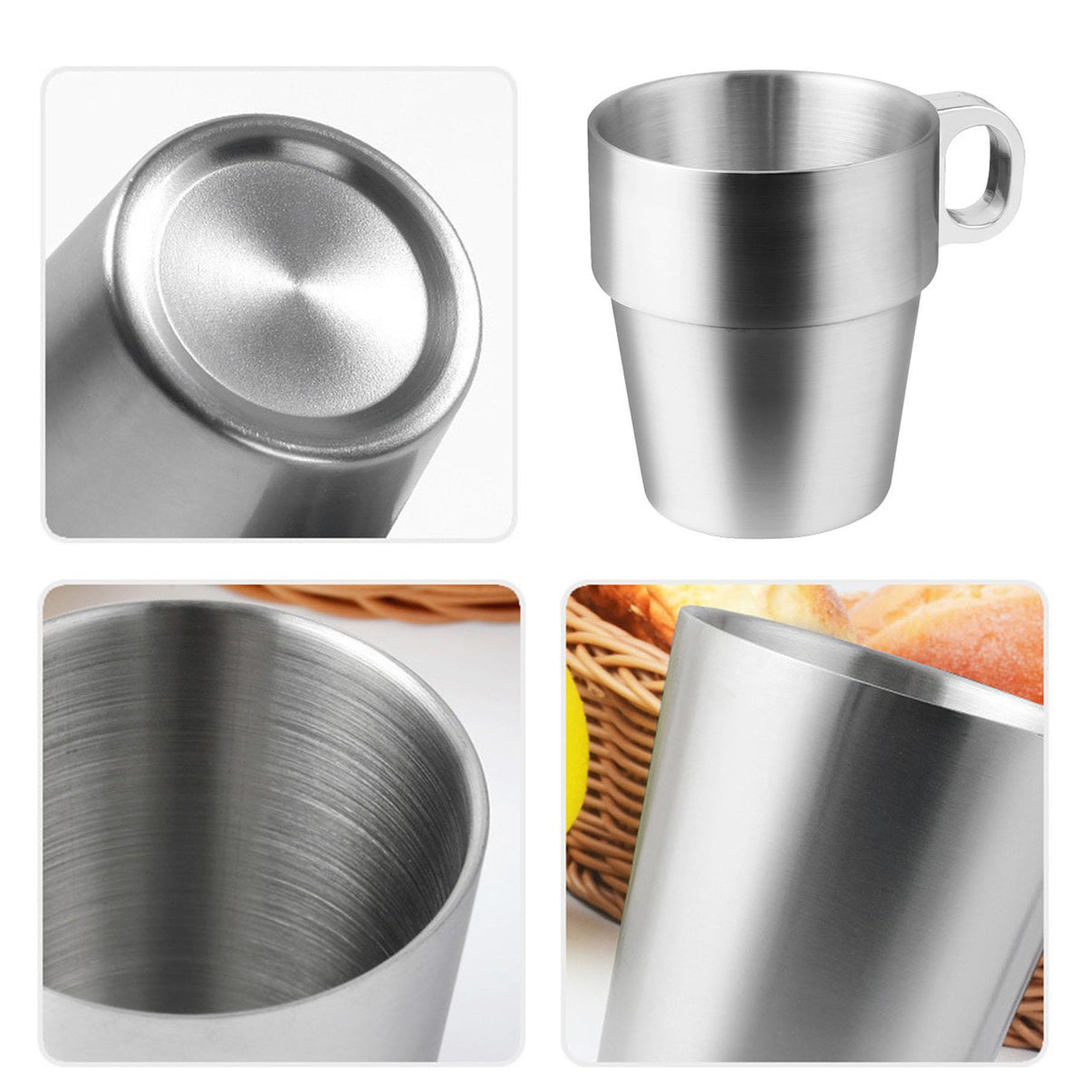 10 Oz. Double Wall Milk Cup w/Plating Handle