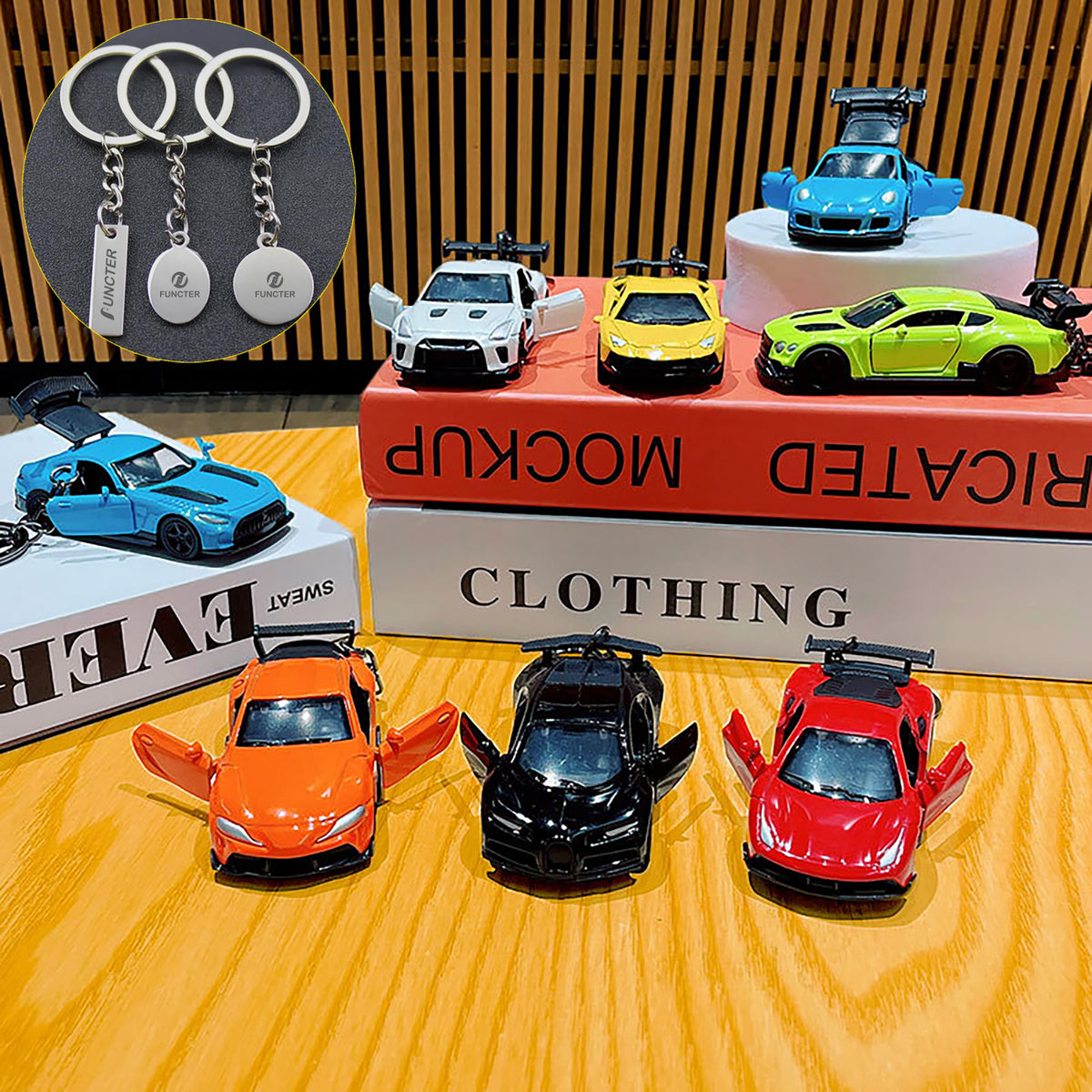 Mini Simulation Sports Car Model Keychain Classic Car Shaped Keychain