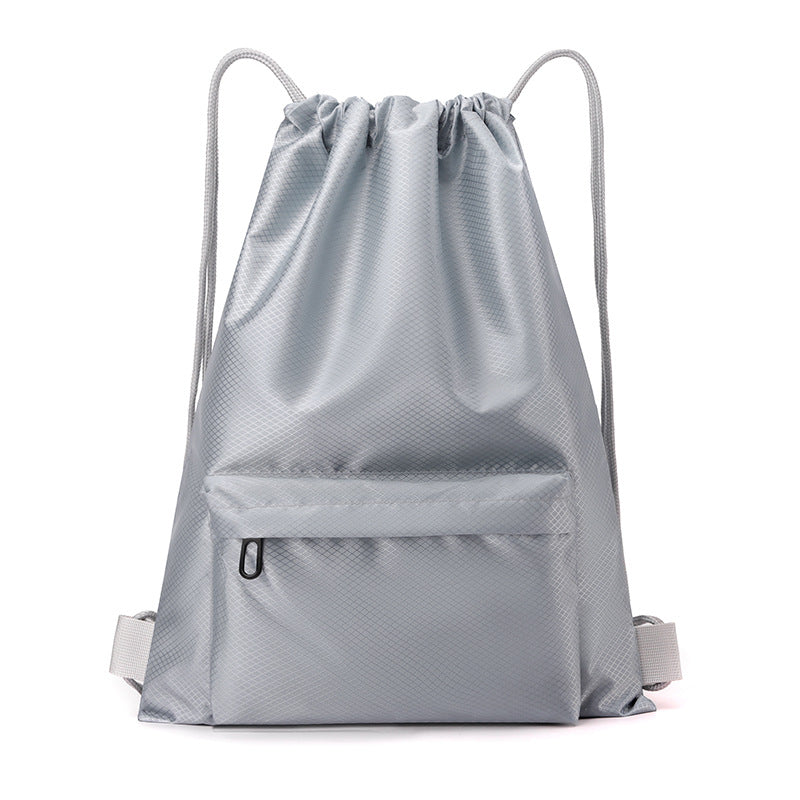 Oxford Drawstring Gym Bag W/ Zipper Pocket