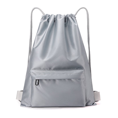 Oxford Drawstring Gym Bag W/ Zipper Pocket