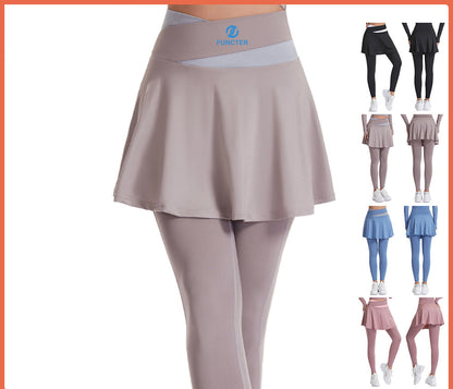 Women's Skirted Legging Yoga Legging with Skirts & Women Tennis Leggings Clothes