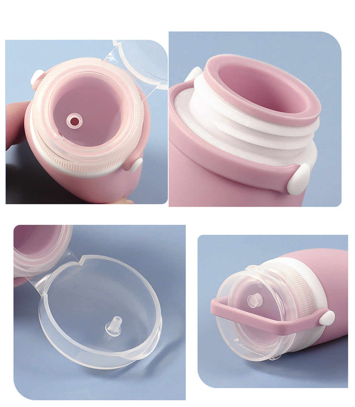 2oz Leak Proof Refillable Travel Accessories for Shampoo Conditioner ( 4pcs Sets )