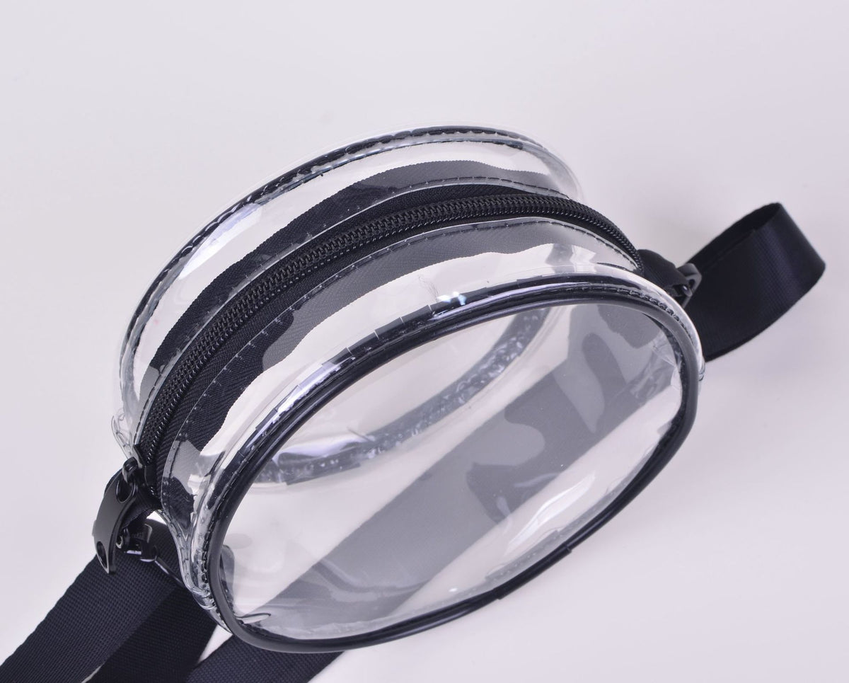 PVC Transparent Shoulder Bag Clear Bag Crossbody Bag W/Strap Stadium Approved Bag(Size M)