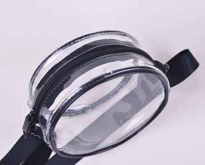 PVC Transparent Shoulder Bag Clear Bag Crossbody Bag W/Strap Stadium Approved Bag(Size M)