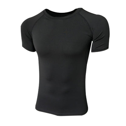 Men's Compression Solid Color Running Gym Wear Sport T-shirt