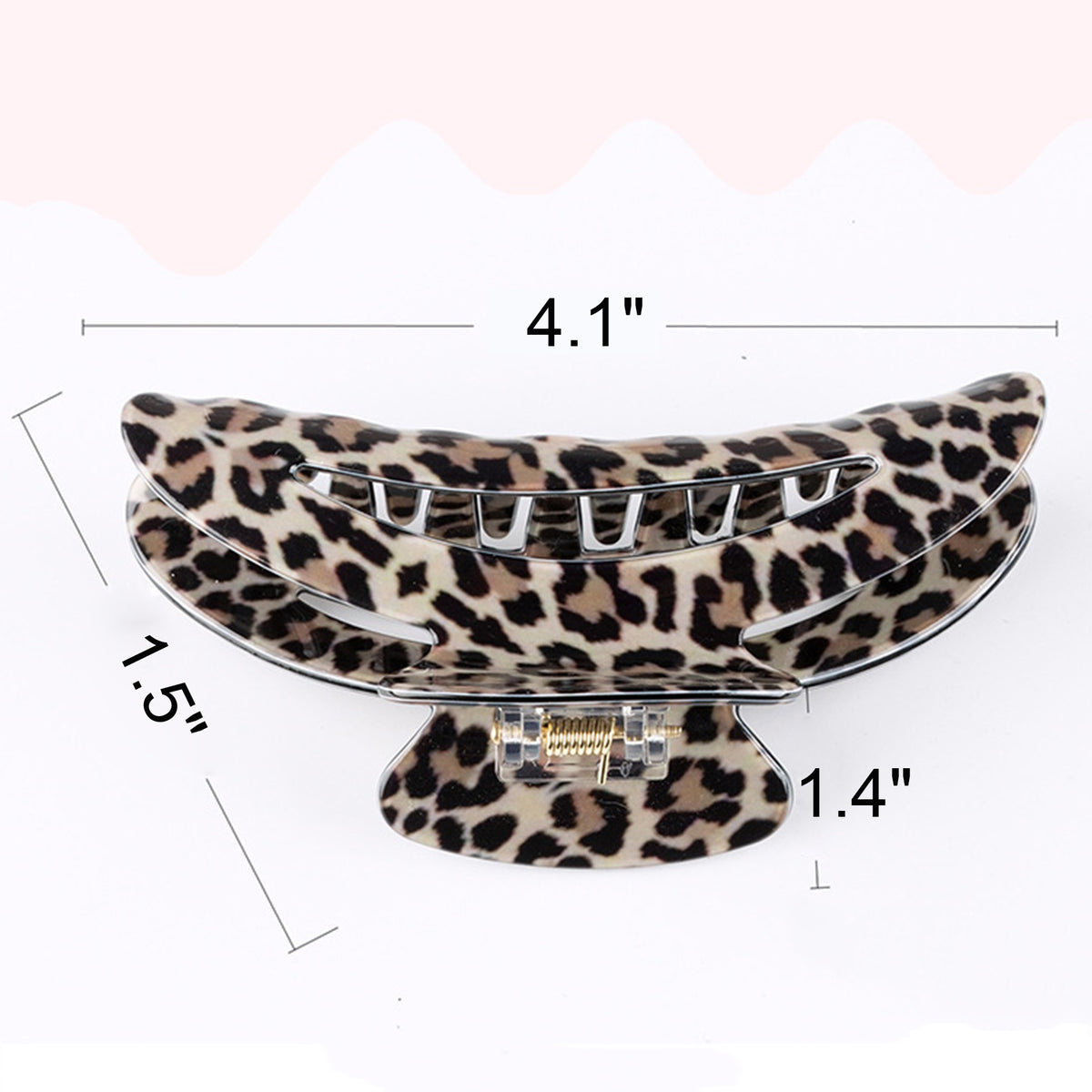 4.1" L Large Hair Clips Strong Hold Leopard Print Hair Barrettes