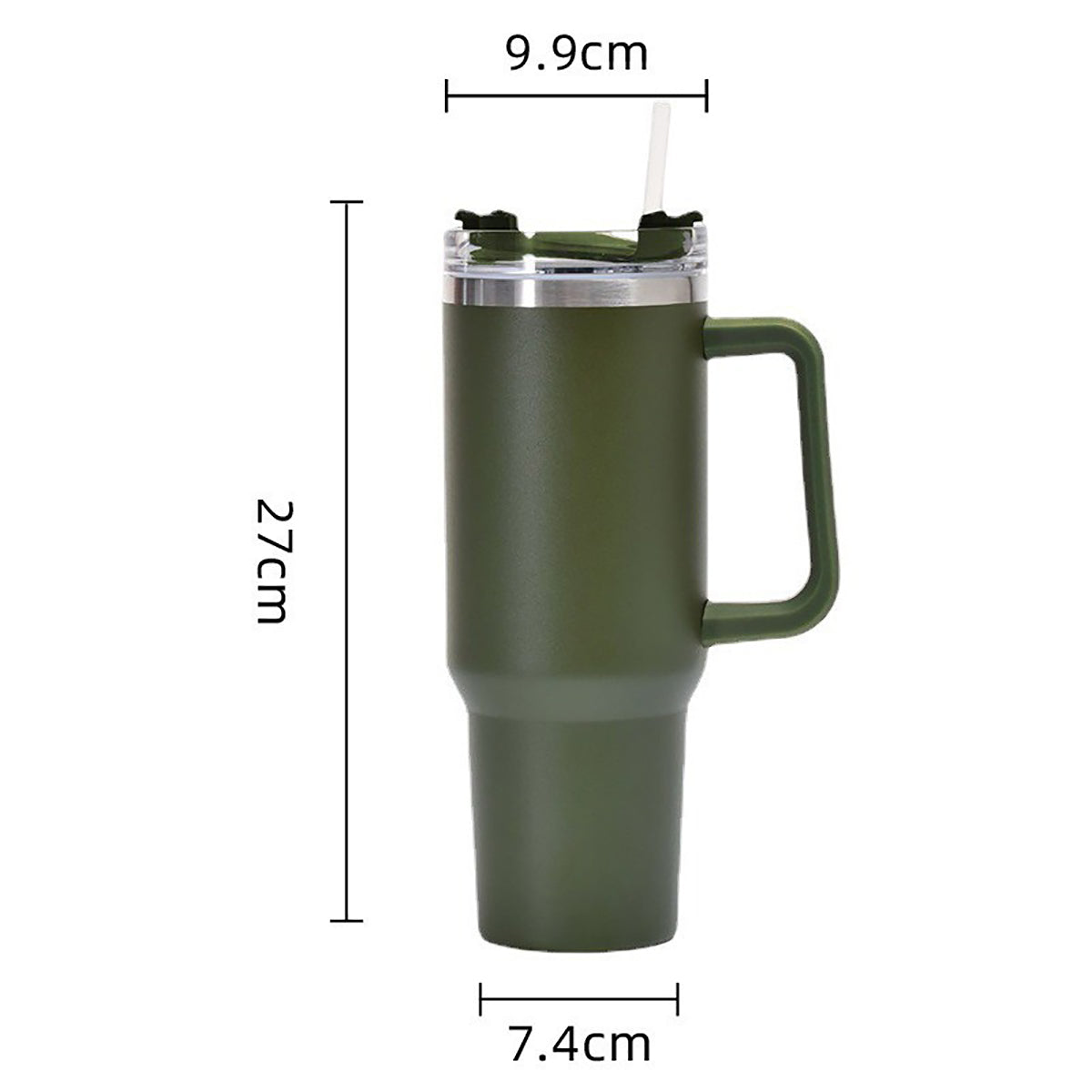 40 Oz/1200ml Car Tumbler Insulated Stainless Steel Water Bottle With Handle & Lid & Straw