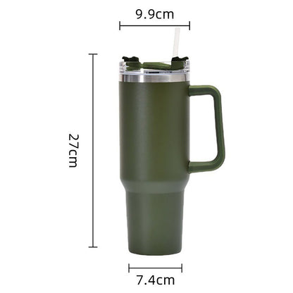 40 Oz/1200ml Car Tumbler Insulated Stainless Steel Water Bottle With Handle & Lid & Straw