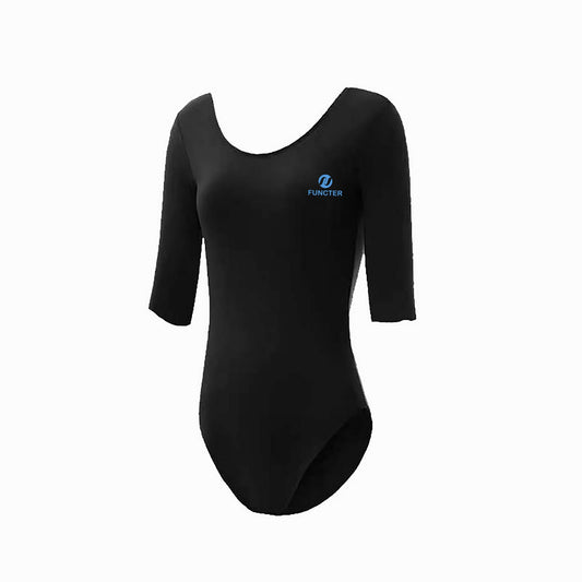 Women's Round Neck Dance & Gym & Ballet Leotard Bodysuit - Half Sleeve
