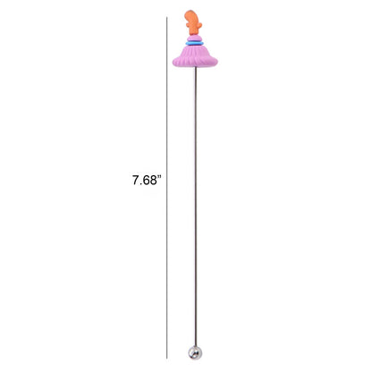 7.68 L Stainless Steel Pink Hat Top Beverage Stirrers Coffee Stick