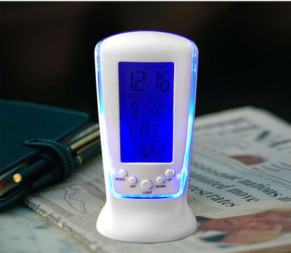 Indoor Digital Blue Backlight Thermometer Ringtones Calendar