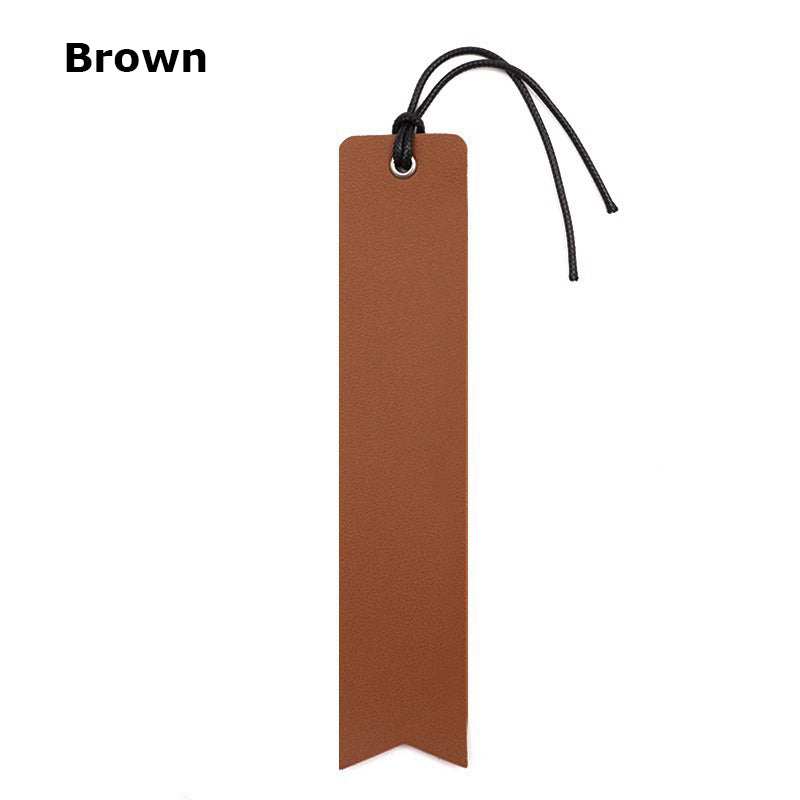 PU Leather Bookmark Classic Stitched Bookmark Page Markers Reading Gifts W/ Wax Rope