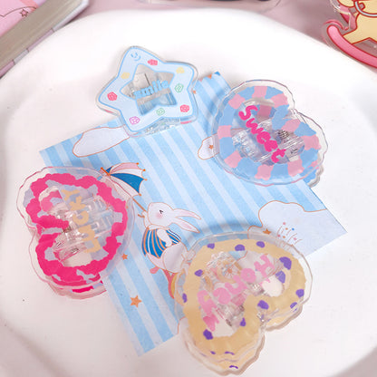 Acrylic Paper Photo Album Memo Clip Bag Binder Sealing Clips Food Bag Clamp -Two Sides Printing