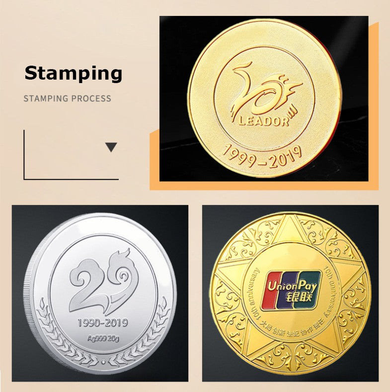 1.8" Personalized Custom Challenge Coin Round Commemorative Coins-Stamping Process