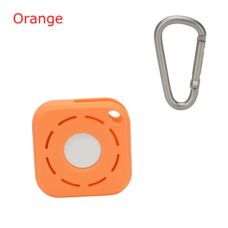 Square Silicone Key Tag Tracker Cover Access Card Sleeve Anti-Lost Protector Holder W/ Carabiner