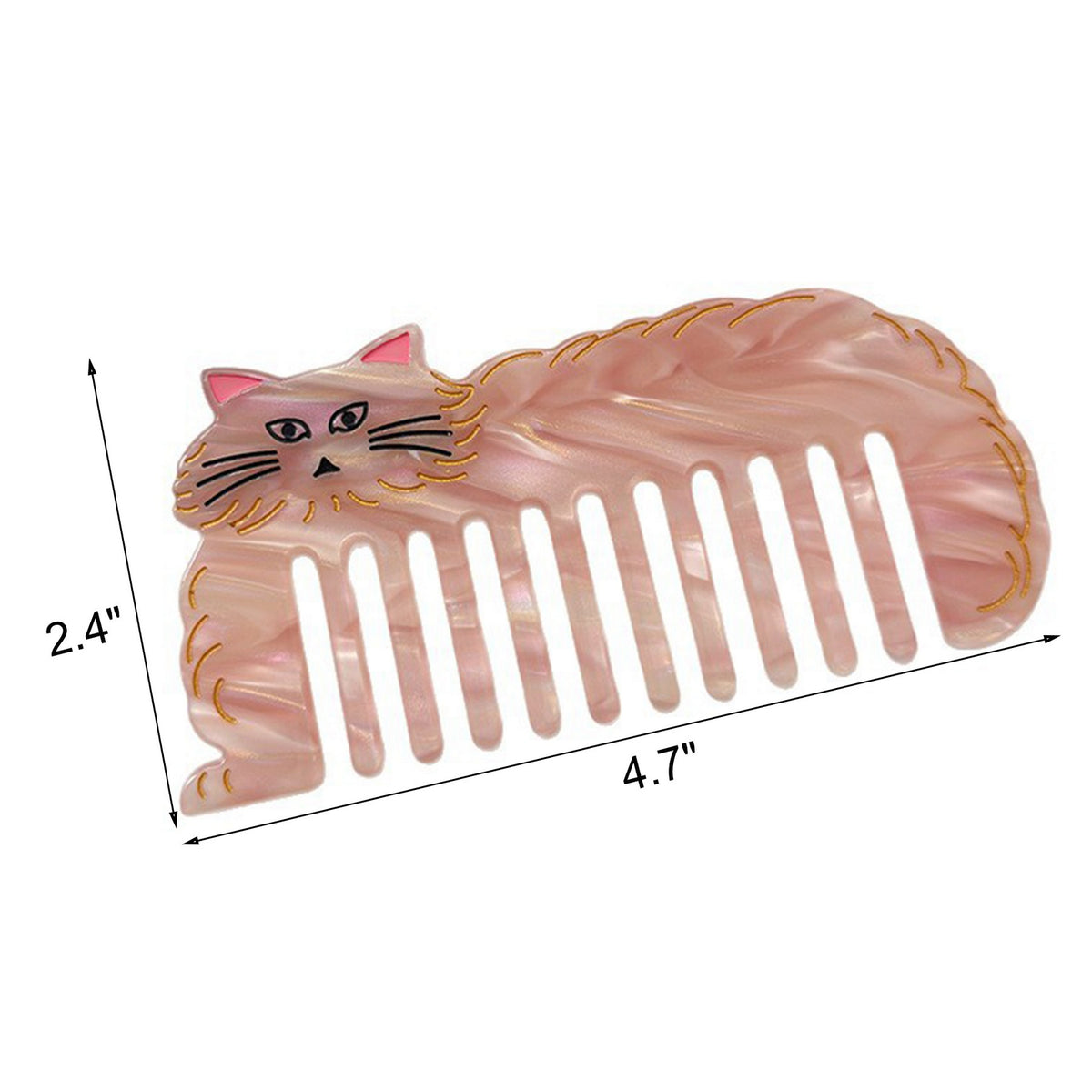 Portable Anti-Static Cute Cat Shape Acetate Comb Travel Hairbrush