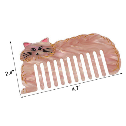 Portable Anti-Static Cute Cat Shape Acetate Comb Travel Hairbrush
