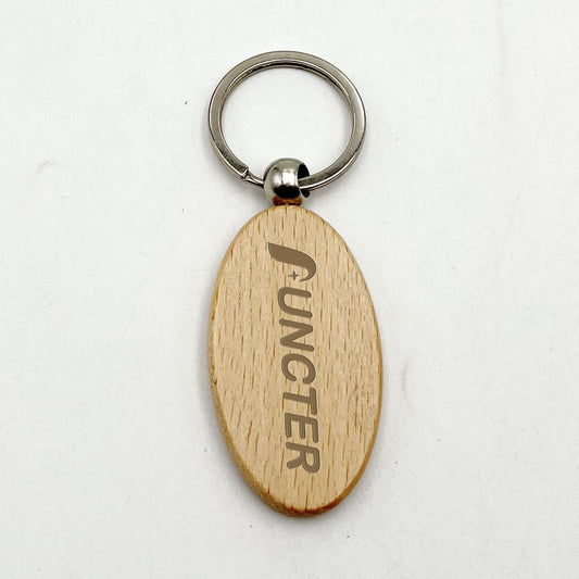 Oval Shape Wooden Key Tag Key Chain