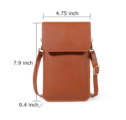 Touch Screen PU Leather Purse Bag Small Crossbody Bag Mini Messenger Bag Single Shoulder Handbag