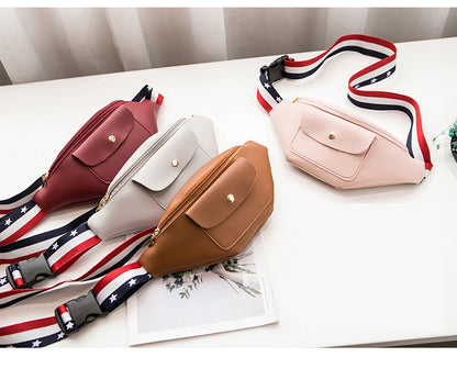 PU Leather Waist Fanny Bag For Lady
