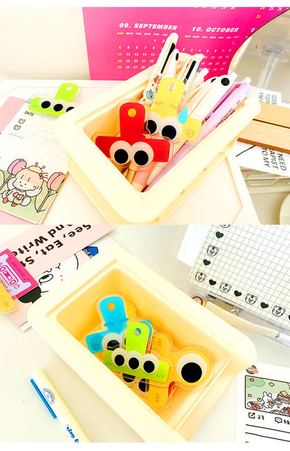 Big Eyes Acrylic Album Memo Clip Bag Binder Sealing Clip Food Bag Clamp-Two Sides Printing