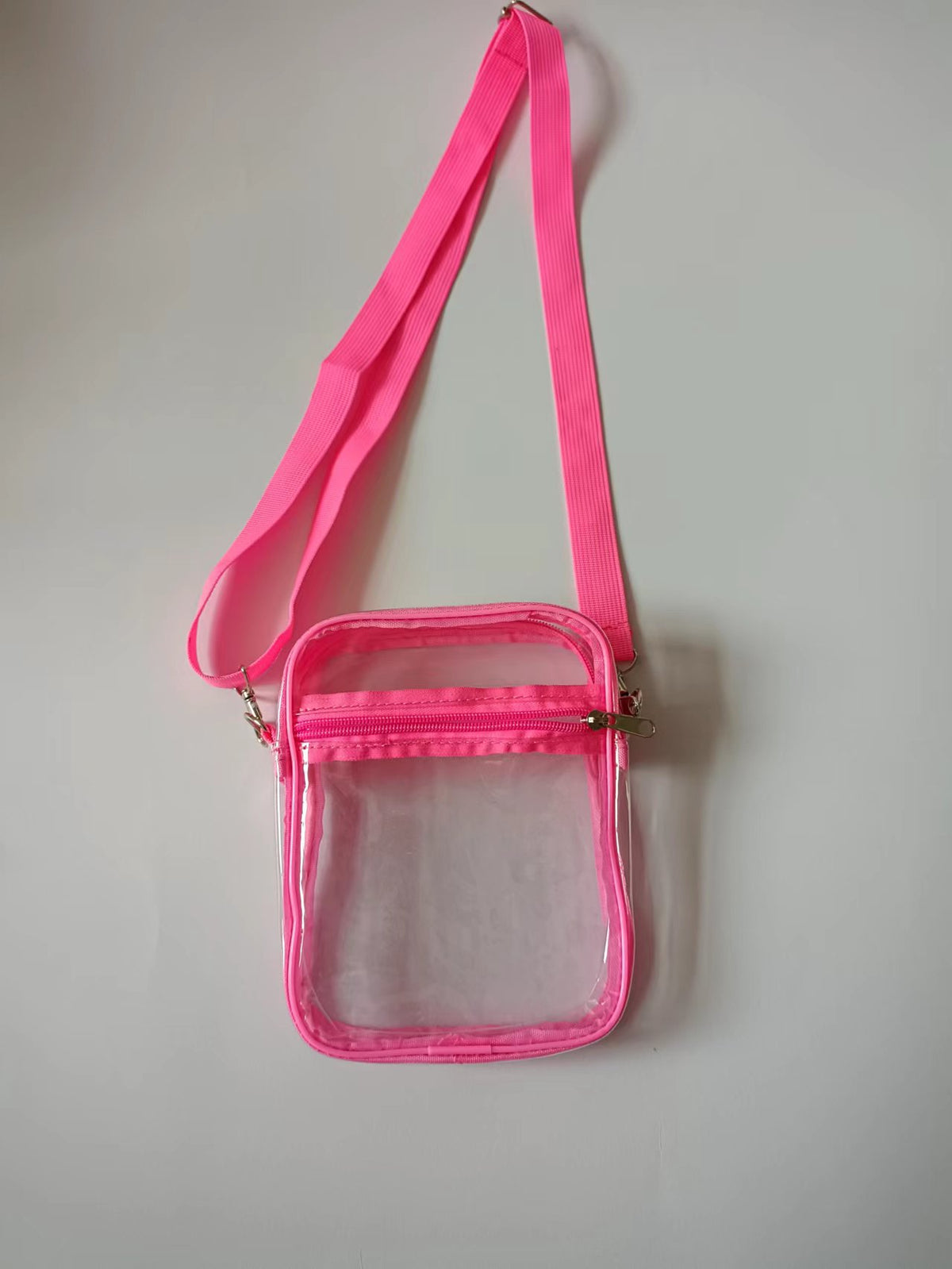 Women's PVC Transparent Shoulder Bag Clear Bag Crossbody Bag W/Strap Stadium Approved Bag(Size L)